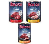 Rocco Classic 24 x 400 g Alimento umido per cani - Mix Top seller: Manzo puro, Manzo con Cuori di Pollame, Manzo con Pollo