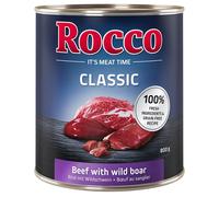Rocco Classic 24 x 800 g Alimento umido per cani - Manzo con Cinghiale