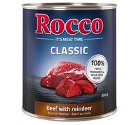 Rocco Classic 24 x 800 g Alimento umido per cani - Manzo con Renna