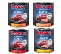 Rocco Classic 24 x 800 g - Mix 6: Manzo puro, Pollo, Salmone, Cuori di Pollame