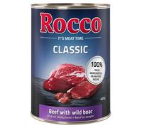 Rocco Classic 12 x 400 g Alimento umido per cani - Manzo con Cinghiale