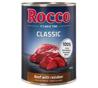 Rocco Classic 6 x 400 g Alimento umido per cani - Manzo con Renna