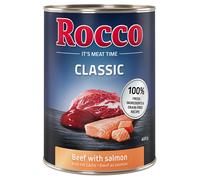 Rocco Classic 6 x 400 g Alimento umido per cani - Manzo con Salmone