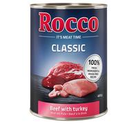 Rocco Classic 12 x 400 g Alimento umido per cani - Manzo con Tacchino
