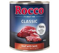Rocco Classic 6 x 800 g Alimento umido per cani - Manzo con Agnello