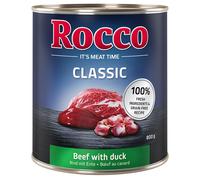 Rocco Classic 12 x 800 g Alimento umido per cani - Manzo con Anatra