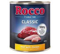 Rocco Classic 6 x 800 g Alimento umido per cani - Manzo con Pollo