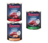 Rocco Classic Pacco misto 6 x 800 g umido per cane - Mix Esclusivo: Manzo puro, Manzo con Salmone, Manzo con Anatra