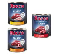 Rocco Classic Pacco misto 6 x 800 g umido per cane - Mix Top seller: Manzo puro, Manzo con Cuori di Pollame, Manzo con Pollo