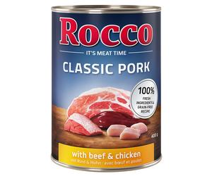 Rocco Classic Pork 12 x 400 g umido per cane - Manzo & Agnello