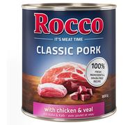 Rocco Classic Pork 12 x 800 g umido per cane - Pollo & Vitello