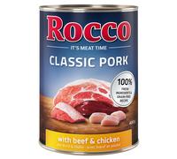 Rocco Classic Pork 24 x 400 g umido per cane - Manzo & Pollo