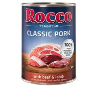 Rocco Classic Pork 24 x 400 g umido per cane - Manzo & Agnello