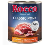 Rocco Classic Pork 6 x 800 g umido per cane - Manzo & Cuori di pollo