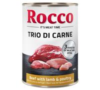 Rocco Classic Trio di Carne 24 x 400 g Alimento umido per cani - Manzo, Agnello & Pollame