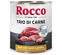 Rocco Classic Trio di Carne 24 x 800 g Alimento umido per cani - Manzo, Agnello & Pollame