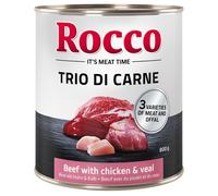 Rocco Classic Trio di Carne 24 x 800 g Alimento umido per cani - Manzo, Pollo & Vitello
