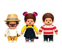 Rocco Giocattoli - 81504 Monchhichi, Willow, Kauri And Hanae 8 cm, Multicolore