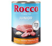 Rocco Junior 12 x 400 g umido per cane - Pollame con Cuori di Pollo e Riso