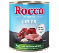 Rocco Junior 12 x 800 g Umido per cane - Pollame, Selvaggina e Riso