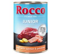 Rocco Junior 6 x 400 g umido per cane - Manzo con Salmone e Patate - NUOVO!