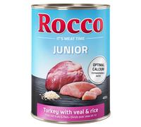 Rocco Junior 6 x 400 g umido per cane - Tacchino con Cuori di Vitello e Riso