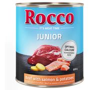Rocco Junior 6 x 800 g Umido per cane - Manzo con Salmone & Patate - NUOVO!