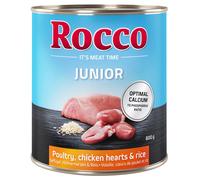 Rocco Junior 6 x 800 g - Pollame con Cuori di Pollo e Riso