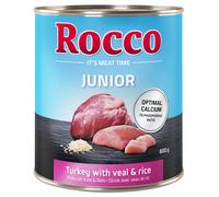 Rocco Junior 6 x 800 g Umido cane - Tacchino con Cuori di Vitello e Riso