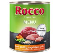 Rocco Menù 24 x 800 g - Manzo con Pollo, Verdure & Riso