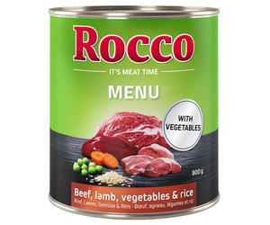 Rocco Menù 6 x 800 g - Manzo con Agnello, Verdure & Riso
