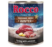 Rocco Menù Inverno - Manzo con Tacchino e Patate umido cane - 6 x 800 g