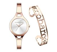 Roccobarocco Bangle Box Set RB.2216S-04M Orologio da donna in acciaio laminato oro rosa con cinturino semirigido e bracciale in acciaio omaggio