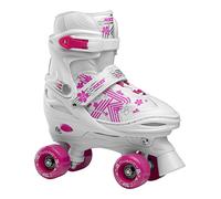ROCES Quaddy 3.0 Girl - Pattini a Rotelle Quad Bambina Regolabili 4 Misure con Scafo in PE - Scarpa Anatomica con Imbottitura, Chiusura Lacci + Fibbia - Ruote PVC 54×32mm 85A, Cuscinetti ABEC 5