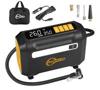 ROCGORLD Compressore d'aria portatile R8, compressore d'aria portatile DC 12 V con grande schermo digitale doppio, gonfiaggio 3 volte più veloce, pompa d'aria portatile per pneumatici auto, bici