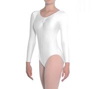 Roch Valley - Body da Donna Martene a Maniche Lunghe, in Nylon/Lycra, Taglia L, Colore: Bianco