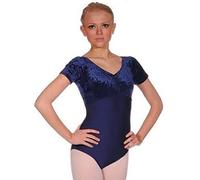 Roch Valley Corta, Teresa Body in Velour-Nylon/Lycra a Maniche Corte Donna, Blu Navy, S