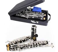 Rochix Oboe Beginner Student Level SF15 ABS Body Silver Plated Full Automatic C Tone with 1 Reed,1 Cleaning Cloth,1 Swab,1 Thumb Rest,1 Case and More