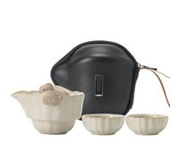 ROCILB Set da tè da Viaggio Portatile per Esterni, Ideale per preparare Il tè in un'unica teiera o in Due Tazze, con Accessori in Ceramica.