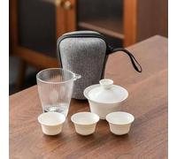 ROCILB Set da tè Portatile in Giada per Viaggi all'aperto, Composto da Una teiera e Due Tazze. Set Regalo.