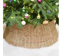 Rocinha Cesto per albero di Natale in rattan, realizzato a mano, stile rustico