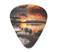 Rock and Lake Under Sunset - Set di 12 plettri per chitarra per chitarra acustica, con scatola trasparente