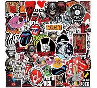 Rock and Roll Adesivi, 100 Pezzi Bande Musicali Alla Moda Sticker per Adulti, Ragazzi, Vinile Impermeabile Punk Cool