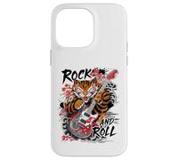 Rock and Roll Chitarra Classico Giapponese Tiger Tattoo Irezumi Custodia per iPhone 14 Pro Max