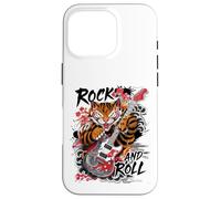 Rock and Roll Chitarra Classico Giapponese Tiger Tattoo Irezumi Custodia per iPhone 16 Pro