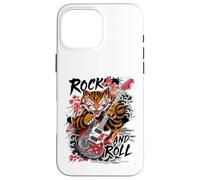 Rock and Roll Chitarra Classico Giapponese Tiger Tattoo Irezumi Custodia per iPhone 16 Pro Max
