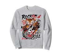 Rock And Roll Chitarra Classico Giapponese Tiger Tattoo Irezumi Felpa