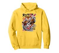 Rock And Roll Chitarra Classico Giapponese Tiger Tattoo Irezumi Felpa con Cappuccio