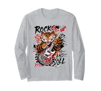 Rock And Roll Chitarra Classico Giapponese Tiger Tattoo Irezumi Maglia a Manica