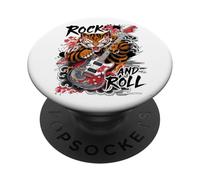 Rock and Roll Chitarra Classico Giapponese Tiger Tattoo Irezumi PopSockets PopGrip Adesivo